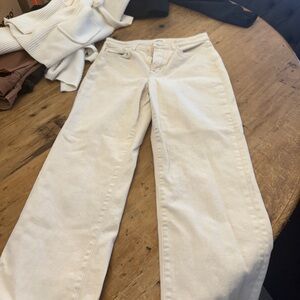 L'AGENCE Cream Straight Leg Jeans